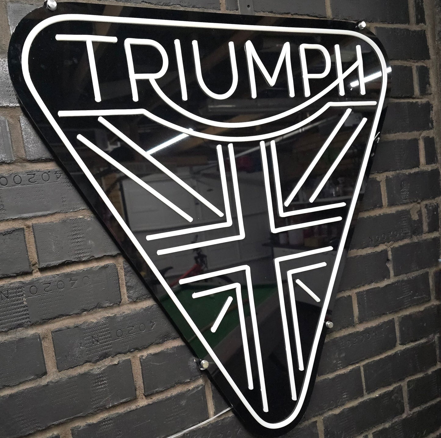 Triumph Motorcycles Custom Neon Sign - Black/White