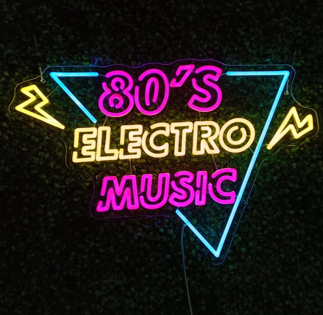 80's Electro Music Neon Sign - Front Side