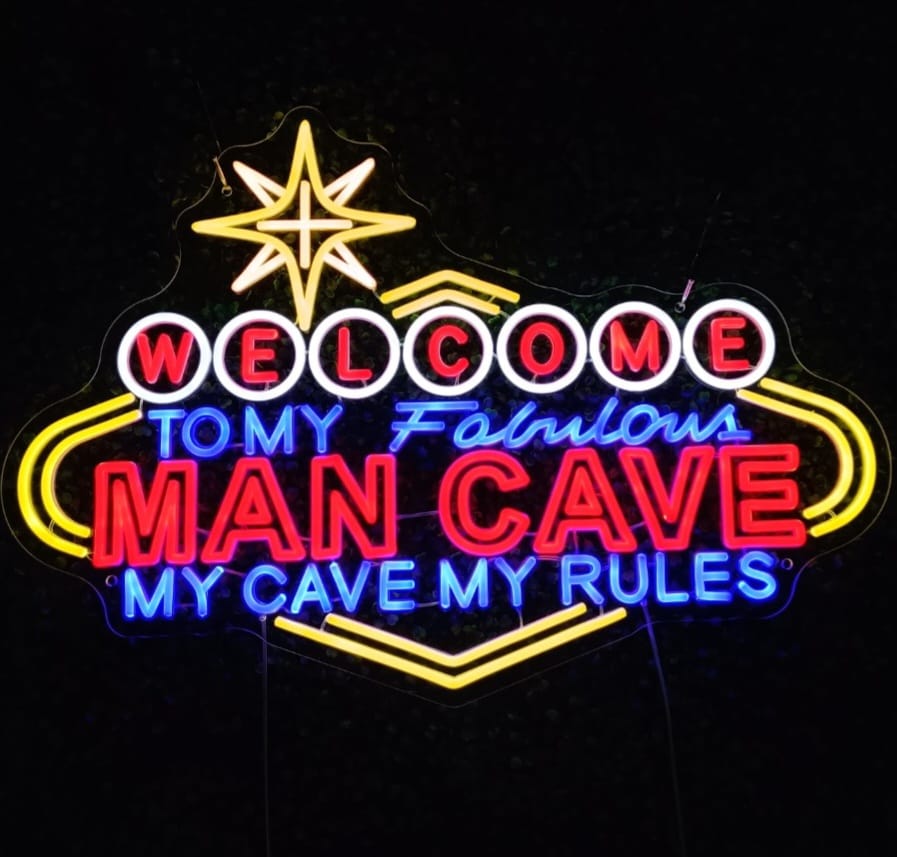 Las Vegas Man Cave Custom Neon Sign - Front View