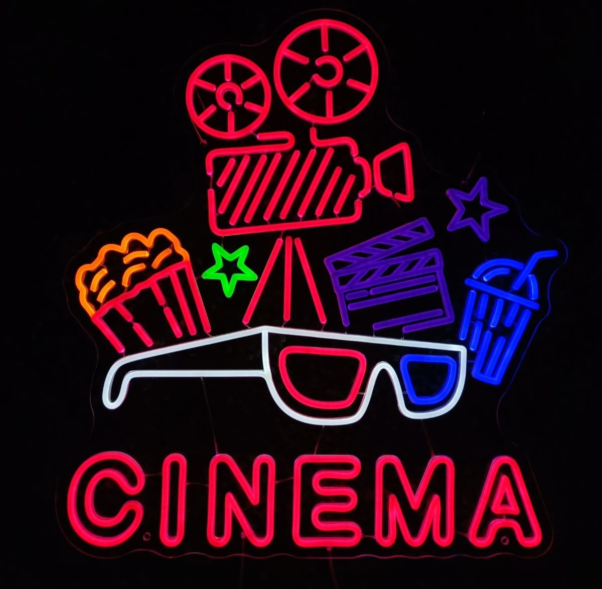 Cinema Custom Neon Sign - Front View